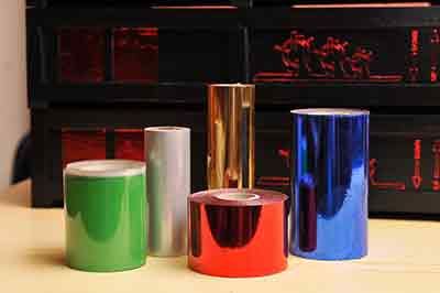 rolls of coloured foils